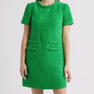 NWT Elisa J Women’s Braid Detail Tweed Green Dress